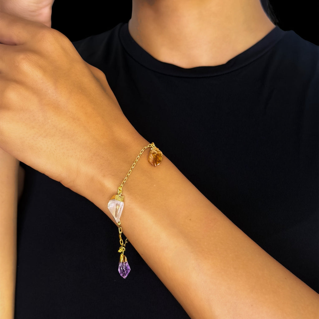 Amethyst und Citrin Armband Soleil Violet