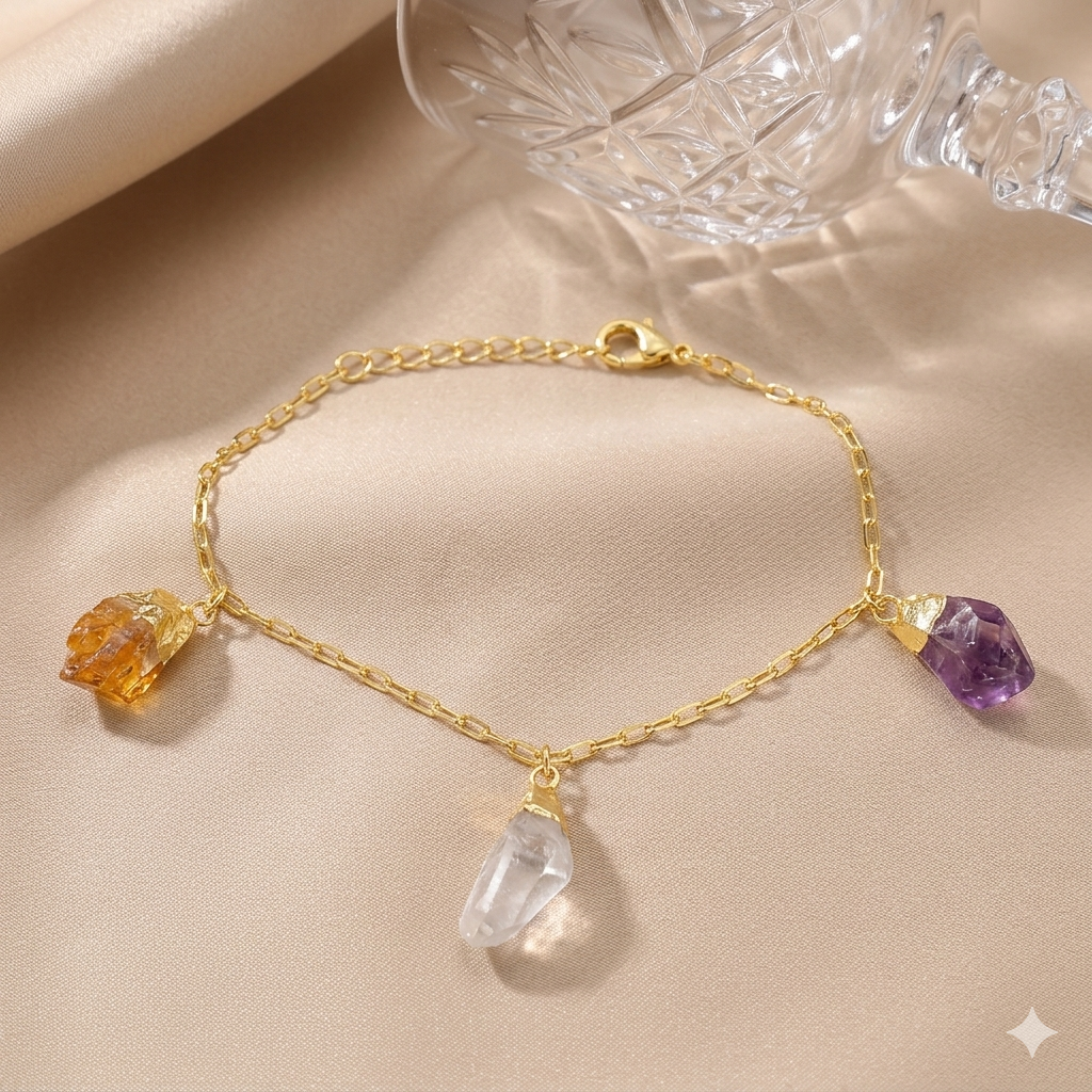 Amethyst und Citrin Armband Soleil Violet