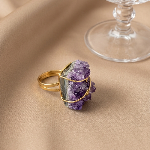 Amethyst-Drusen-Ring Violet Mystique