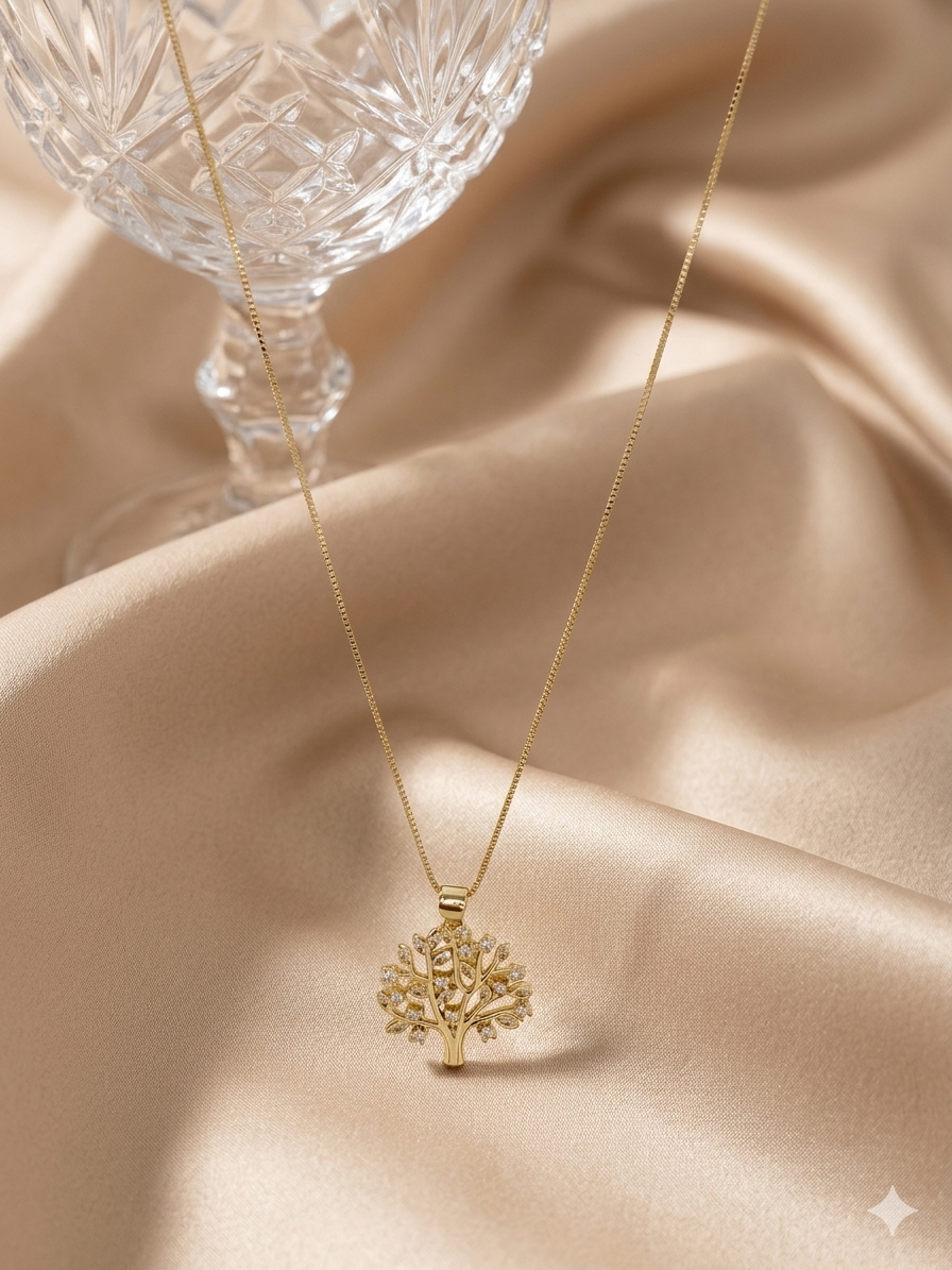 Arbre de Vie Éclat – Halskette mit Lebensbaum und Zirkonia