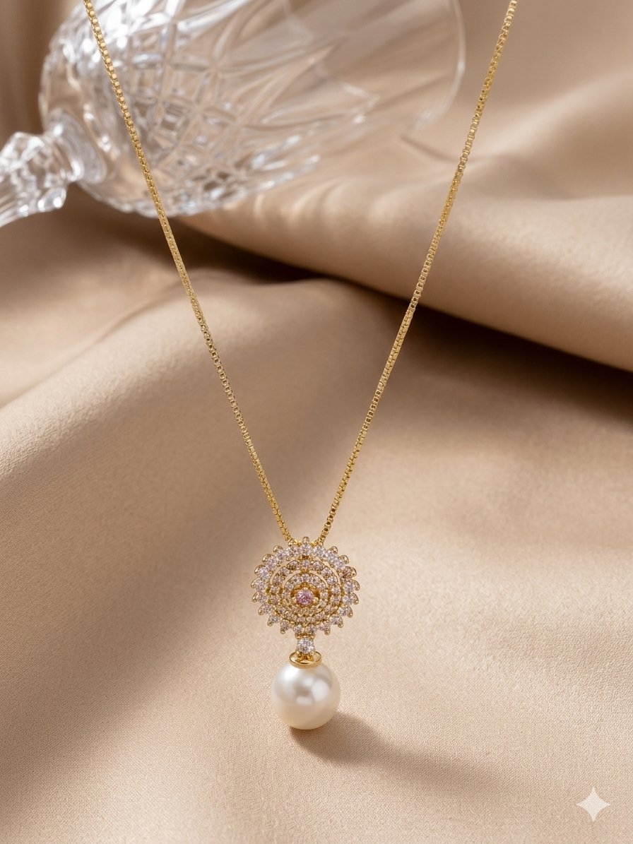 Perle Lumière – Halskette mit Shell-Perle und Zirkonia