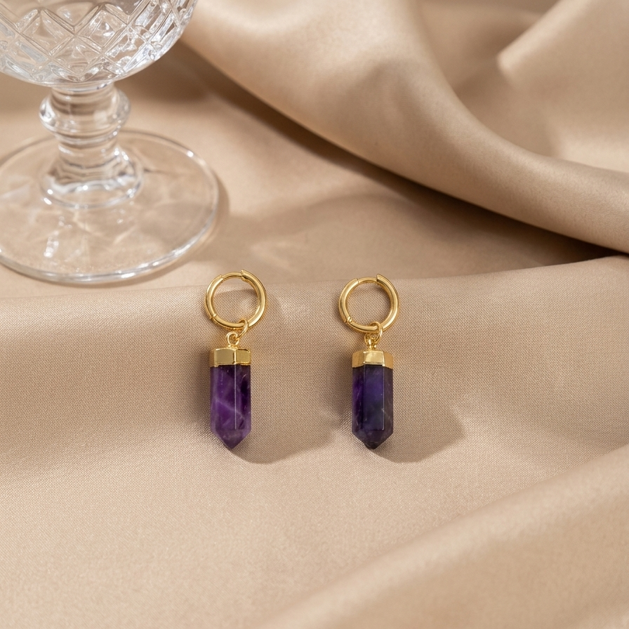 Amethyst-Spitzen-Ohrringe Violet Elegance