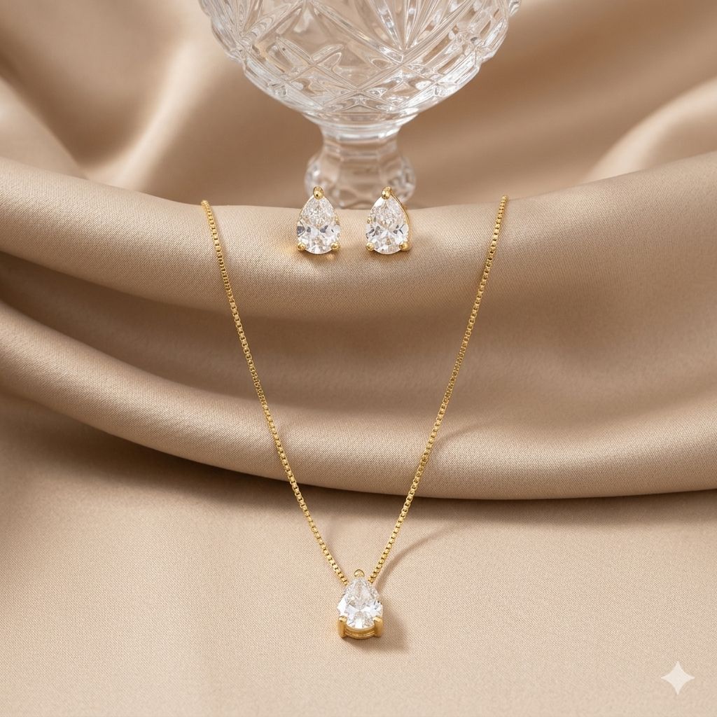 Goutte Royale – Schmuckset mit Tropfenkristall