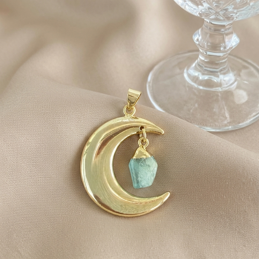 Mond und Stein Anhaenger Luna Aqua