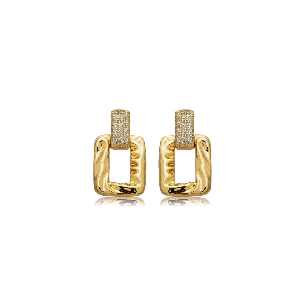 Golden Crystal Radiance Earrings