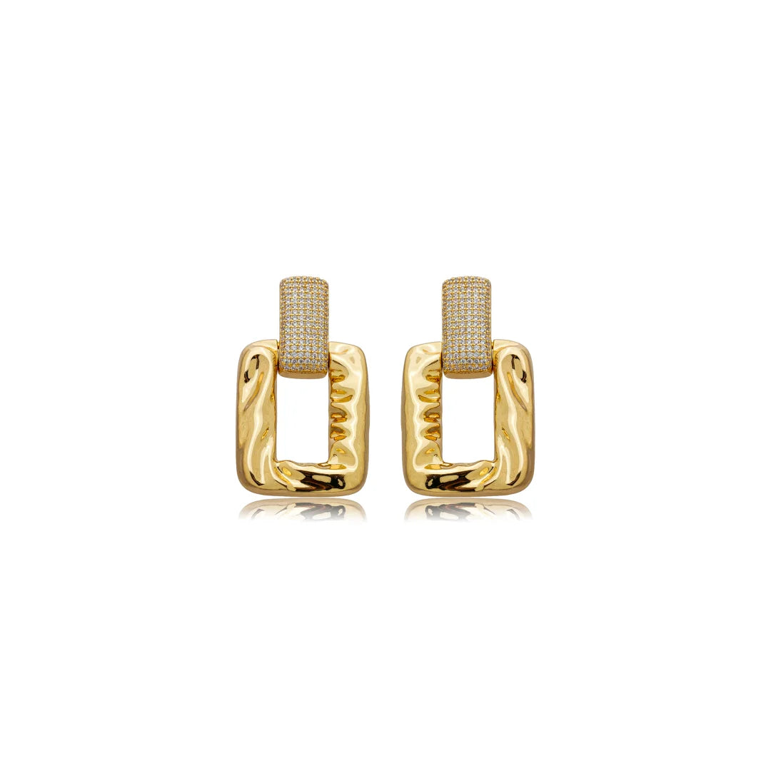 Golden Crystal Radiance Earrings