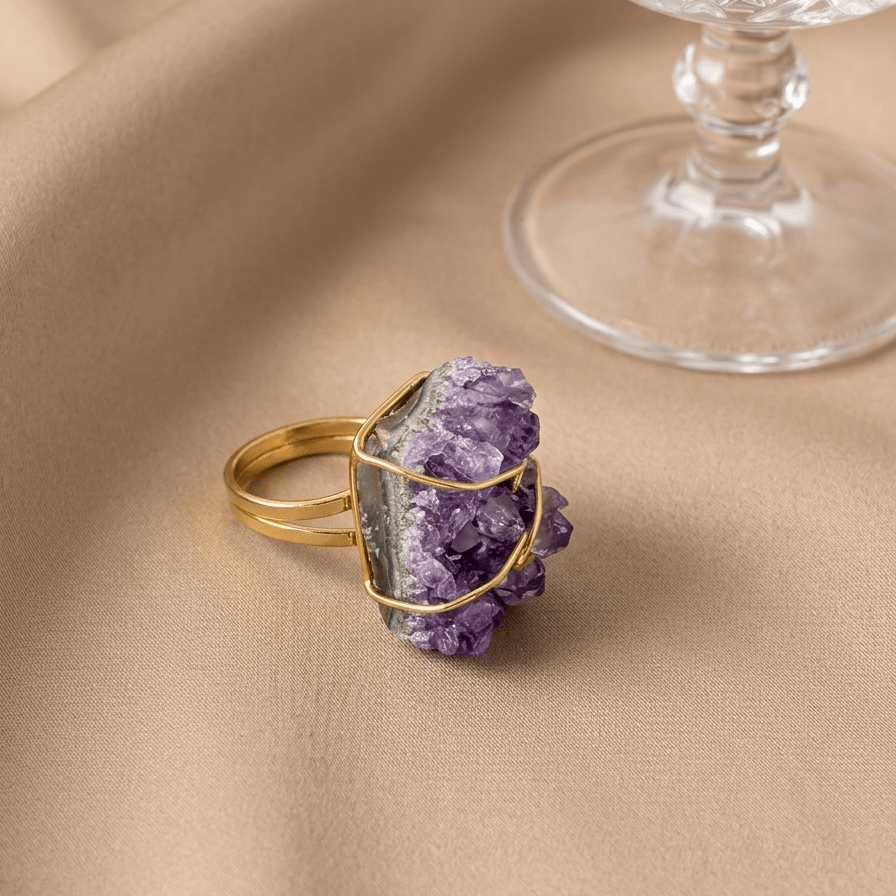 Amethyst-Drusen-Ring Violet Mystique - Maison Venus Noir