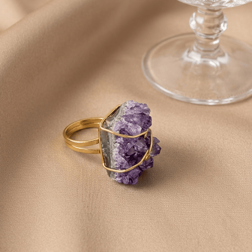 Amethyst-Drusen-Ring Violet Mystique - Maison Venus Noir