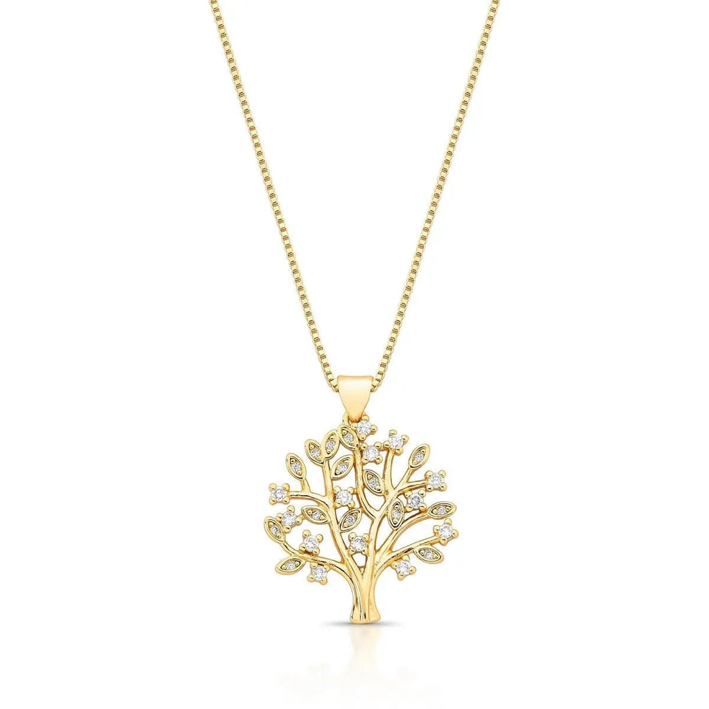 Arbre de Vie Éclat – Halskette mit Lebensbaum und Zirkonia - Maison Venus Noir