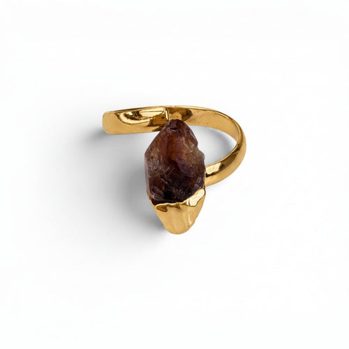 Citrin - Ring Lumière Dorée - Maison Venus Noir
