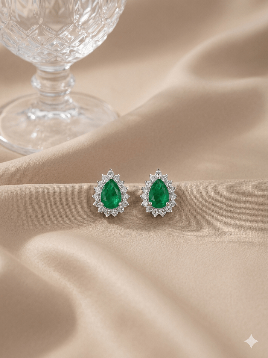 Emerald Royale Earrings - Maison Venus Noir