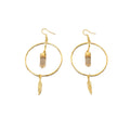 Feder - Creolen mit Kristall Plume d'Or - Maison Venus Noir