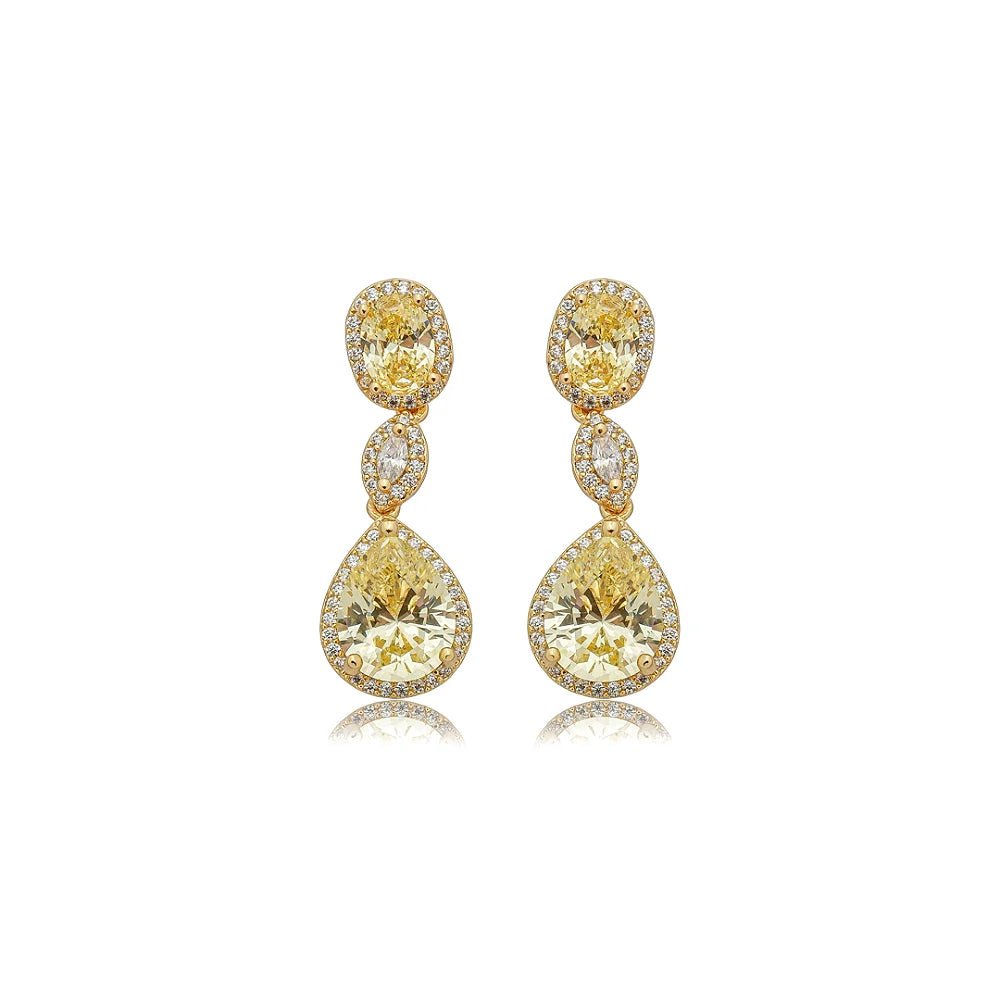 Gold Yellow Fancy Elegance Ohrringe - Maison Venus Noir