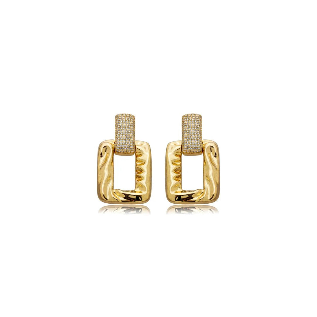 Golden Crystal Radiance Earrings - Maison Venus Noir