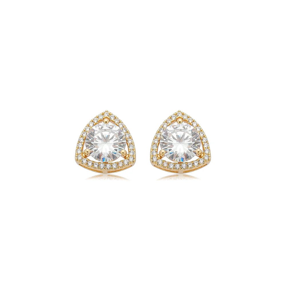 Golden Crystal Trinity Ohrringe - Maison Venus Noir