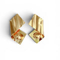 Golden Sculptural Ohrringe - Maison Venus Noir