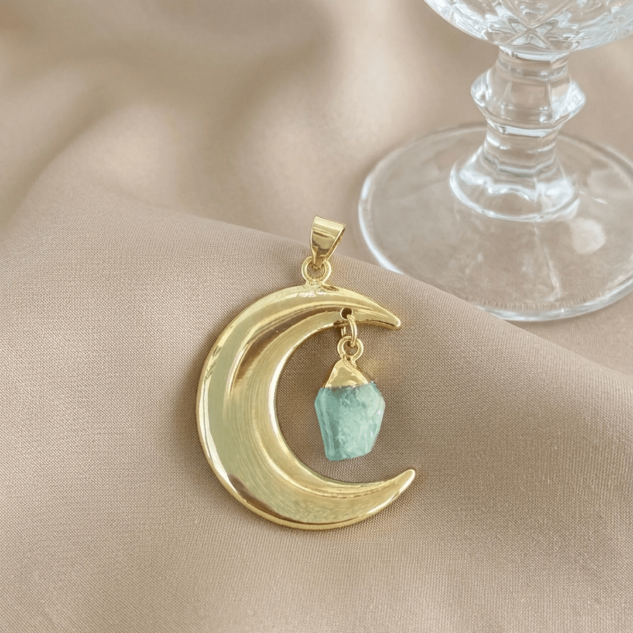 Mond und Stein Anhaenger Luna Aqua - Maison Venus Noir