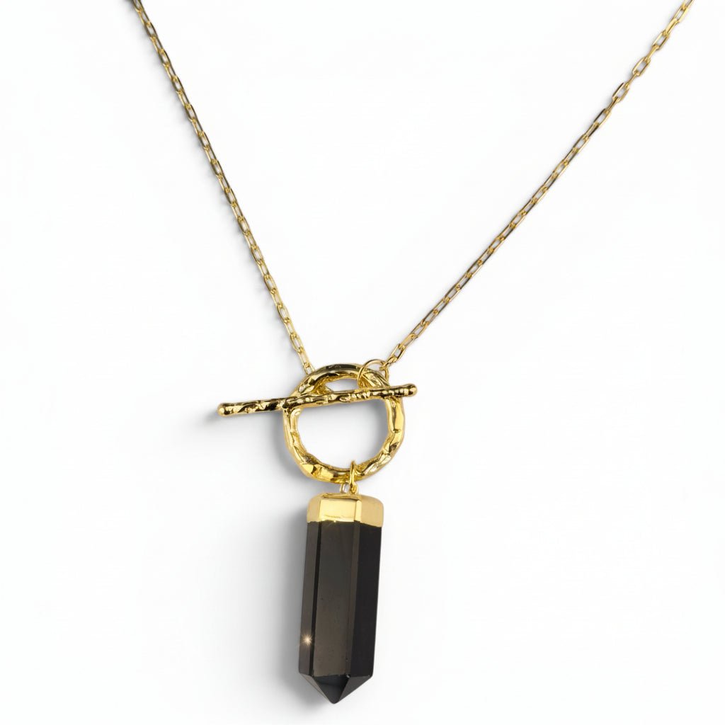 Onyx - Kristallspitzen - Halskette Noir Absolu - Maison Venus Noir