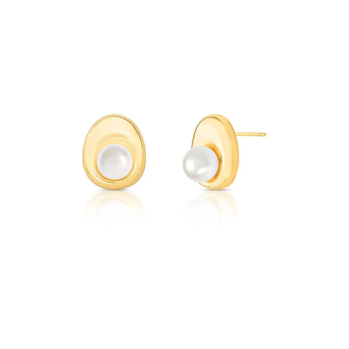 Perle Dorée – Ovale Ohrringe mit Shell - Perle - Maison Venus Noir