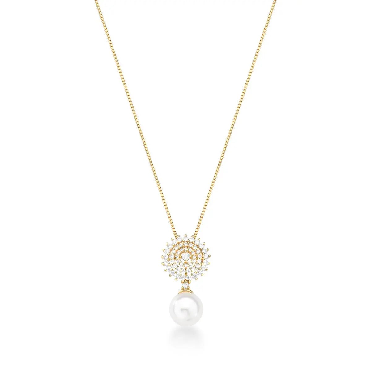 Perle Lumière – Halskette mit Shell - Perle und Zirkonia - Maison Venus Noir