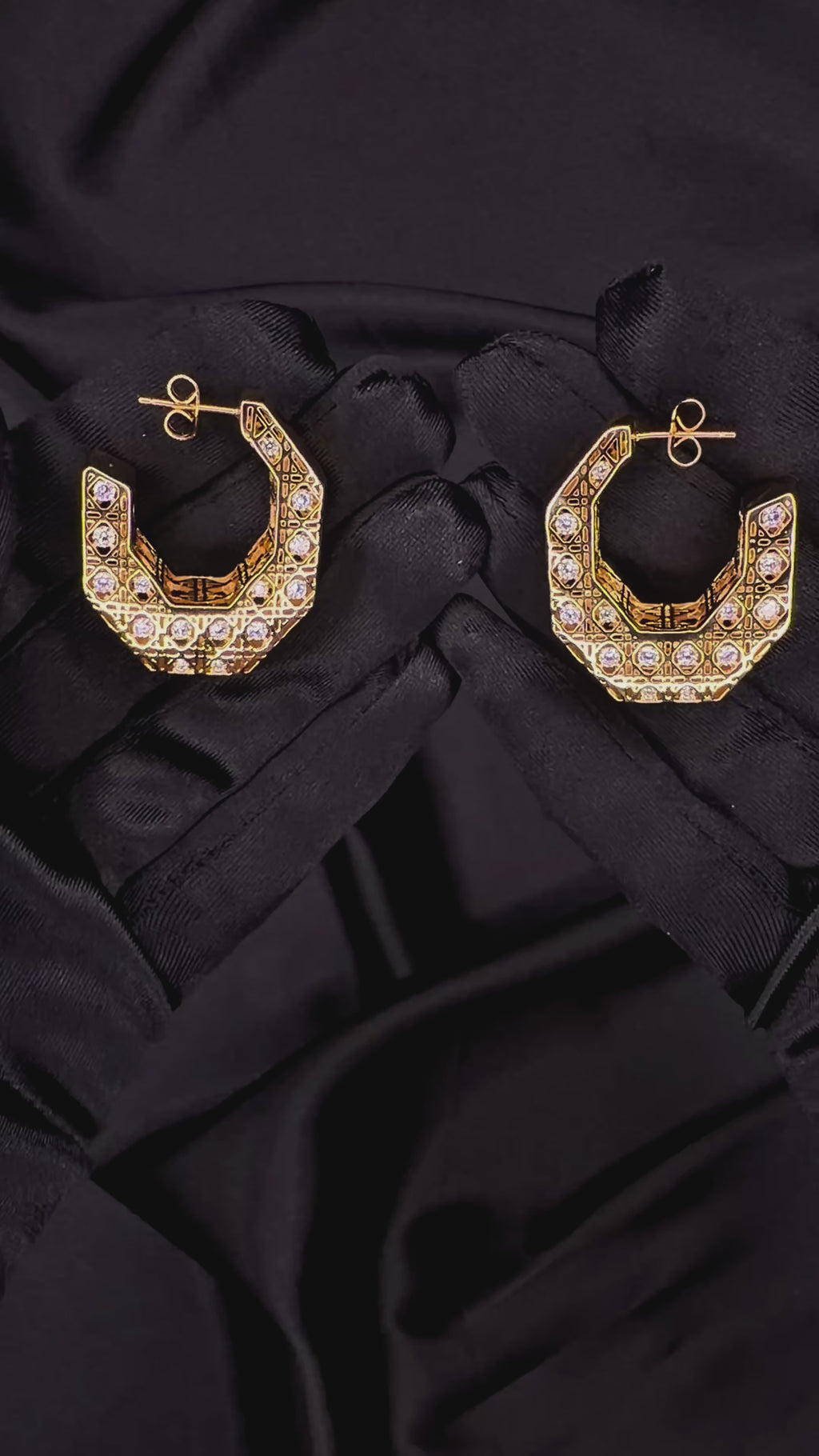 Golden Crystal Hoop Ohrringe