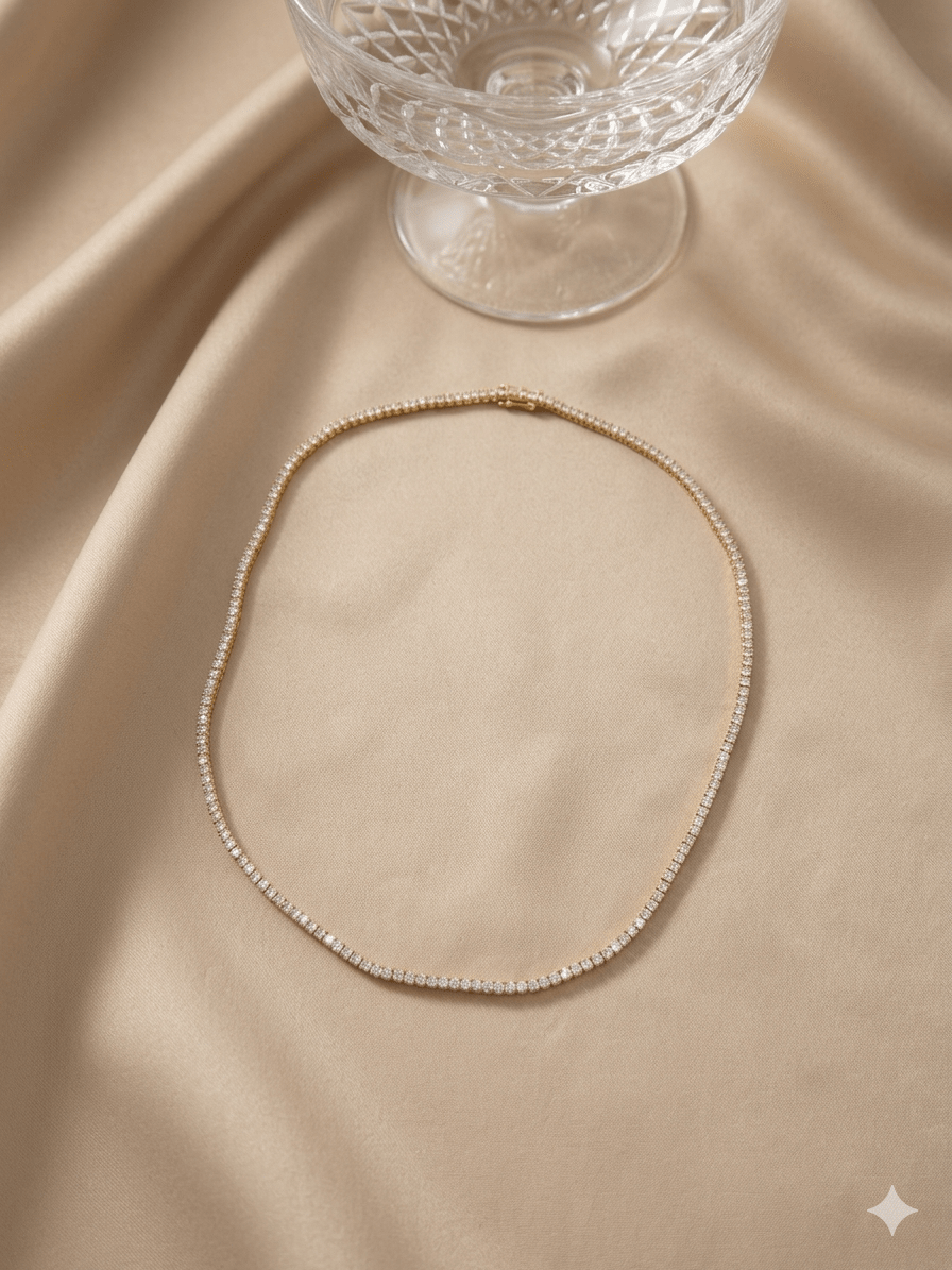 Riviera Tennis Necklace - Maison Venus Noir