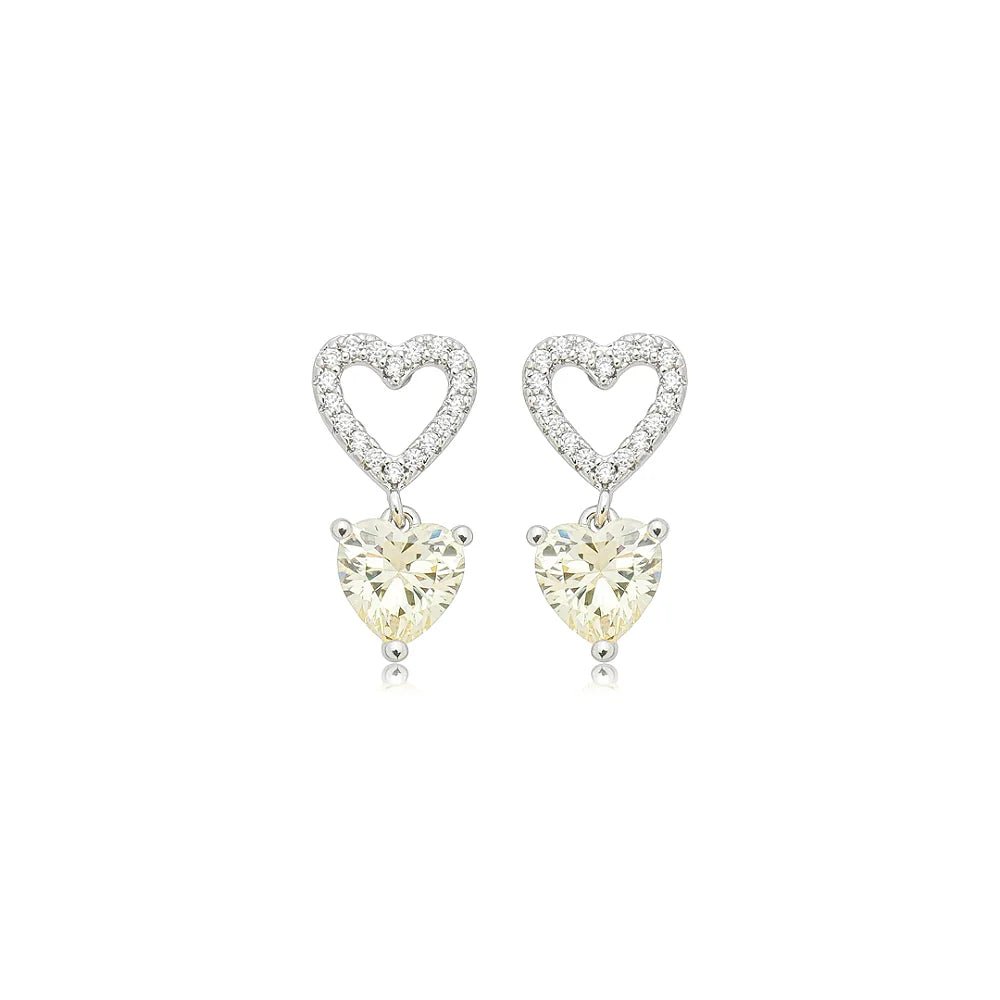 Yellow Fancy Heart Ohrringe - Maison Venus Noir